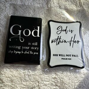 Faithful Black & White Inspirational Magnet Set of 2 Psalm 46:5 & more NWT